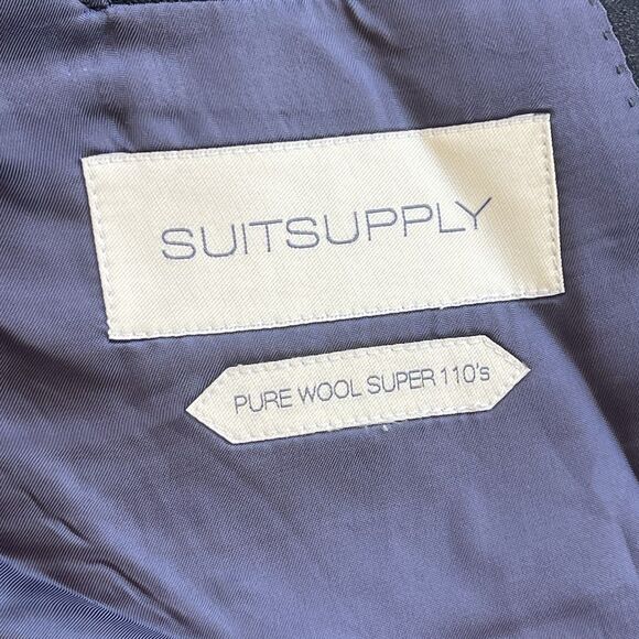 SuitSupply Napoli Vitale Barberis Canonico Blazer Suit Jacket Wool 110s 48R Gray - Picture 4 of 9